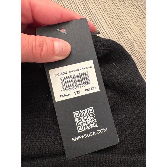 Snipes Classic Black Logo Cuffed Knitted Beanie (NWT) - Picture 5 of 7